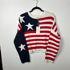 MOON&MADISON NWT SZ M PatrioticStars& Striped Sweater PATRIOTIC JULY4 RODEO